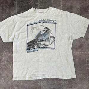 Men's Vintage 90's Hanes Wild Things Easyriders Motorcycles Wolf T Shirt Sz 2XL
